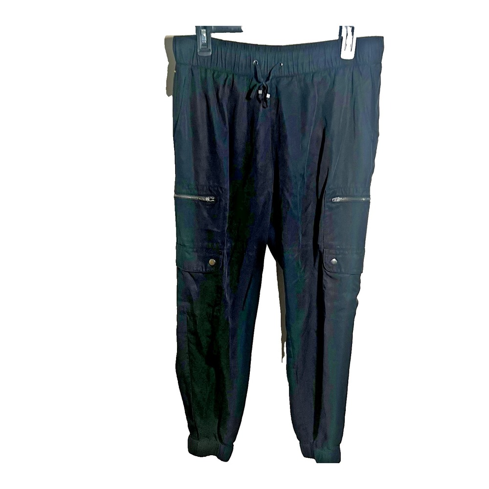 Banana Republic Womens‎ Soft Cargo Pant Black Medium Pull On Lyocell Stretch